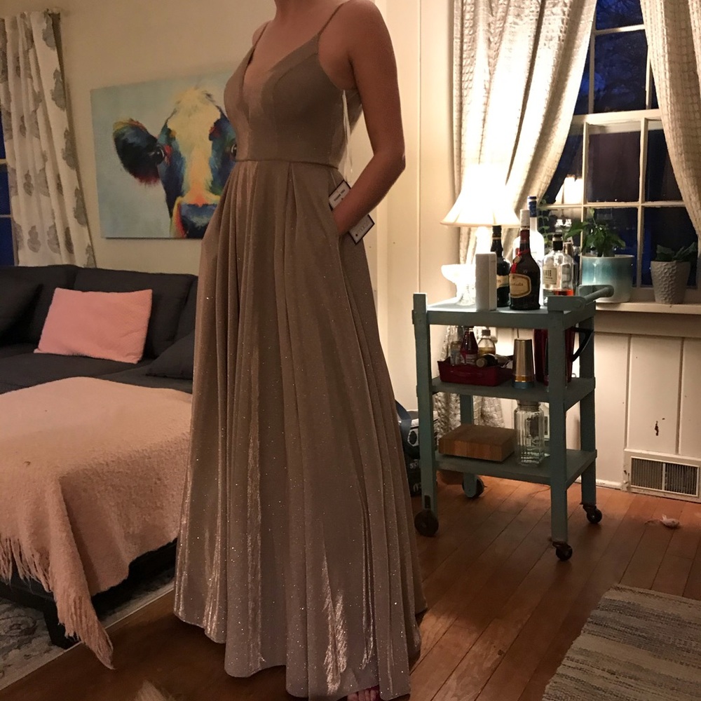 Prom dress.  Size 7/8.  Glittery blush color.